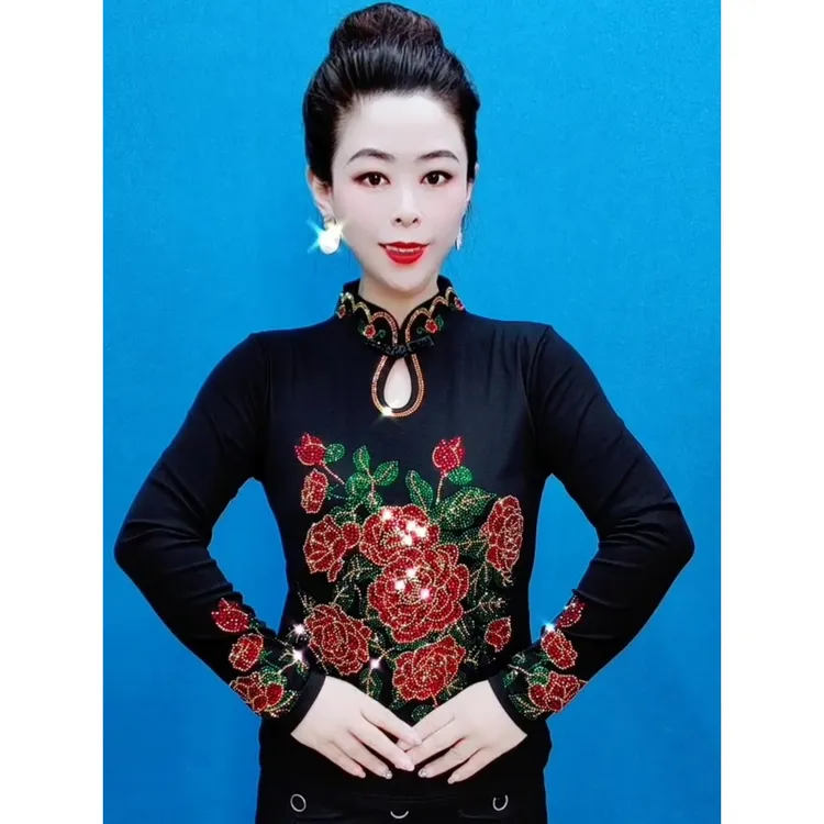 秋冬新款139大码中老年修身显瘦打底衫复古网红百搭妈妈装气质