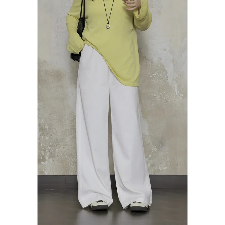 现货大婉酱微胖定制慵懒时髦显瘦直筒裤女初秋舒适休闲长裤9537D