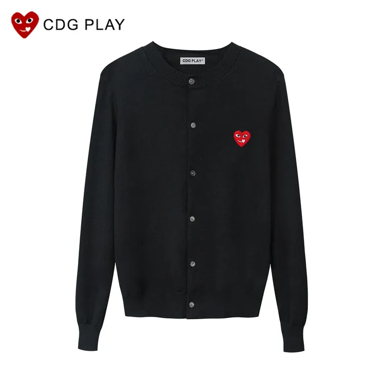 【开学季】CDG PLAY欧若假日风圆领针织开衫2025秋冬潮流洋气休闲装