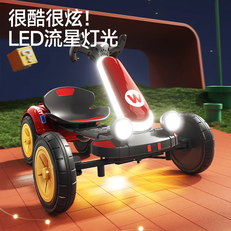 炫酷可折叠儿童电动卡丁车四轮便捷免安装童车儿童可自驾卡丁车