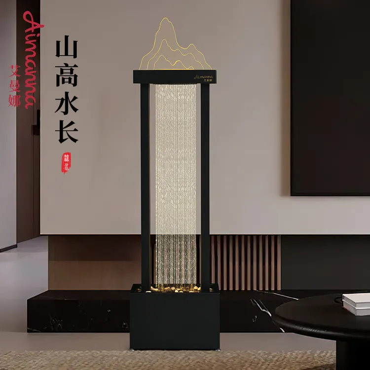流水摆件现代简约循环水客厅喷泉雨帘装饰乔迁送礼开业办公室水景商品图