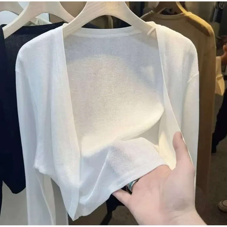 冰丝防晒小披肩春夏季新款薄款百搭气质时尚洋气长袖外搭开衫外套