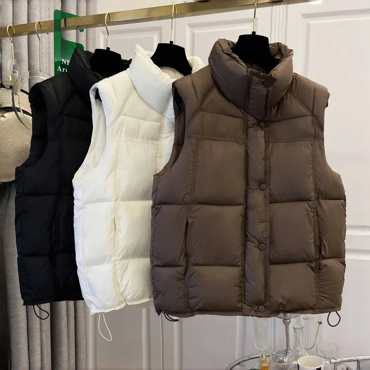 超好看减龄 胖mm大码棉服马甲女秋冬新款泡芙韩版简约百搭外套609