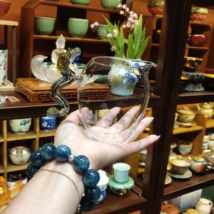 青龙把公杯透明设计家用高端玻璃水杯350毫升