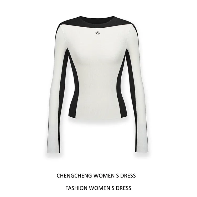 美式白色正肩长袖t恤女春秋款收腰紧身辣妹内搭打底短款修身上衣