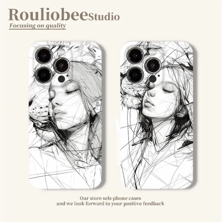 欧克里里大猫与少女适用苹果16promax菲林手机壳华为oppo小米vivo