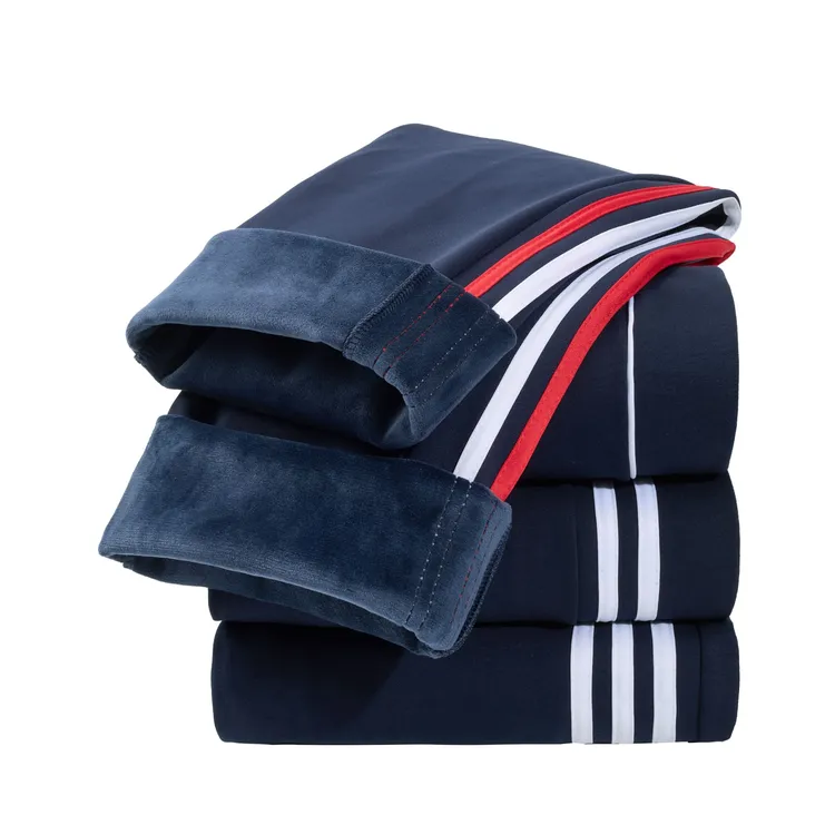 学生校服冬季加绒加厚保暖【藏蓝色】统一休闲宽松直筒校服暖裤裤子