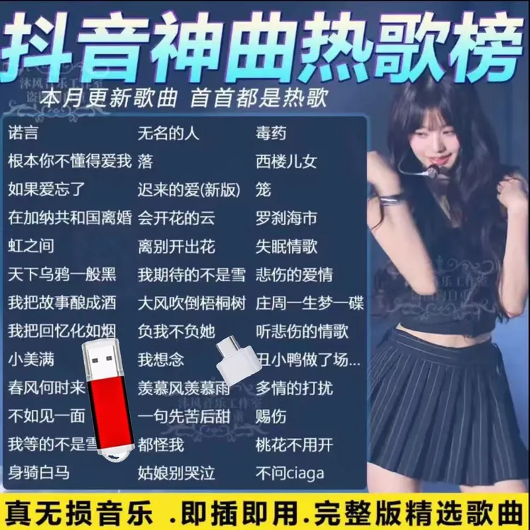 网络流行抖音歌曲U盘完整版2025新款热门网红催泪歌曲无损车载u盘