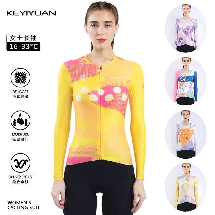 KEYIYUAN客依源女士新款竞技版自行车长袖骑行服山地单车运动服