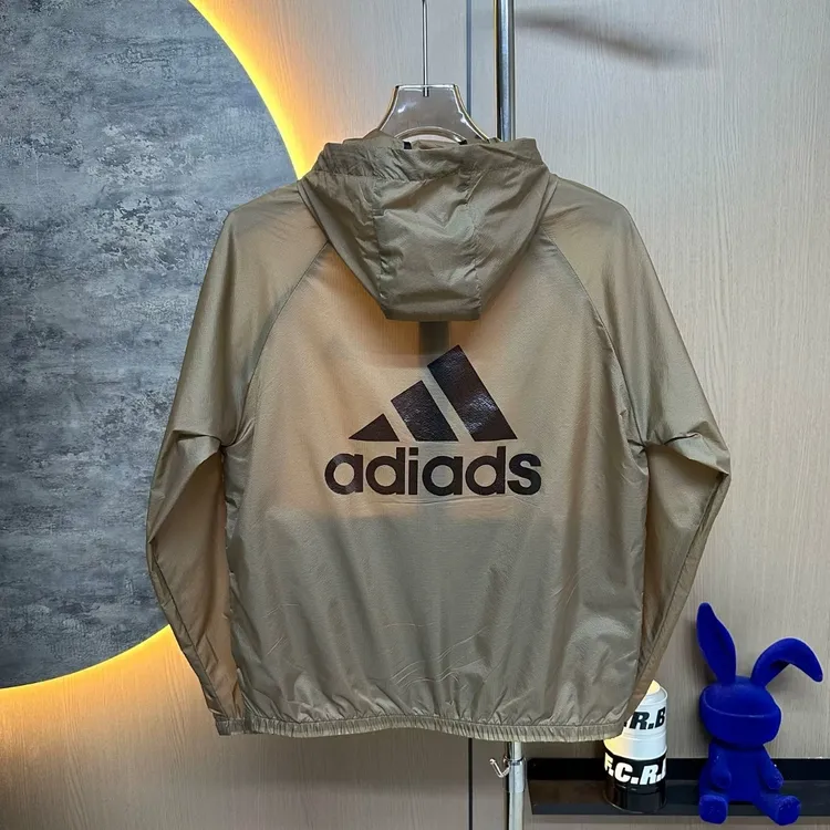 连帽男螺纹下摆夏季透气印花夹克潮流外套薄款运动风皮肤衣6605