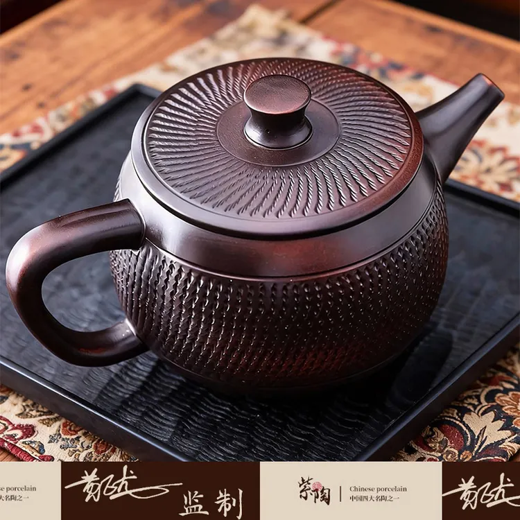黄飞龙大师纯手工紫陶凤鸣壶茶壶家用办公高档喝茶器单壶泡茶具商品图