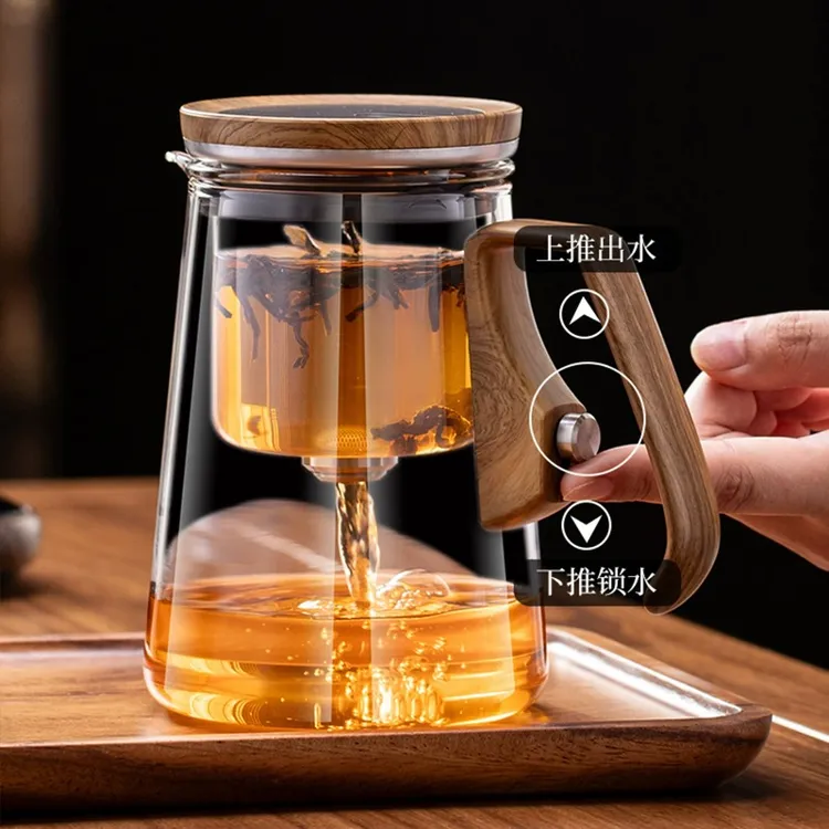 高档磁吸飘逸杯泡茶壶创意茶具套装茶水分离加厚高硼硅玻璃耐高温商品图