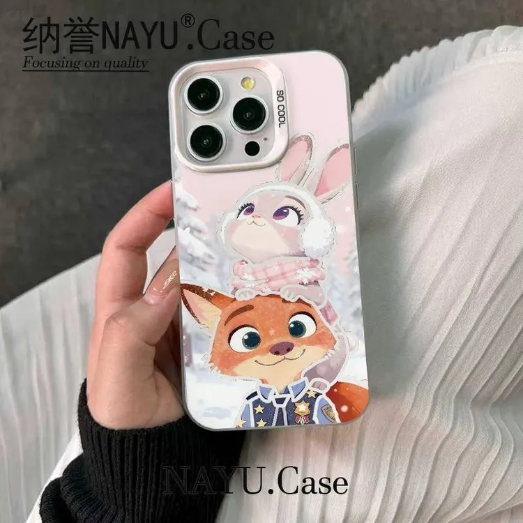 雪天情侣彩银壳适用于iPhoneiPhone苹果17手机壳华为oppo小米vivo