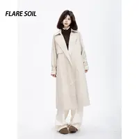 【FLARE SOIL】韩系风衣出游服装女插肩袖森系中长款大衣 T4727A
