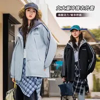  【加棉保暖外套】女大童冬装夹棉假两件棉袄新女孩初高中生85520