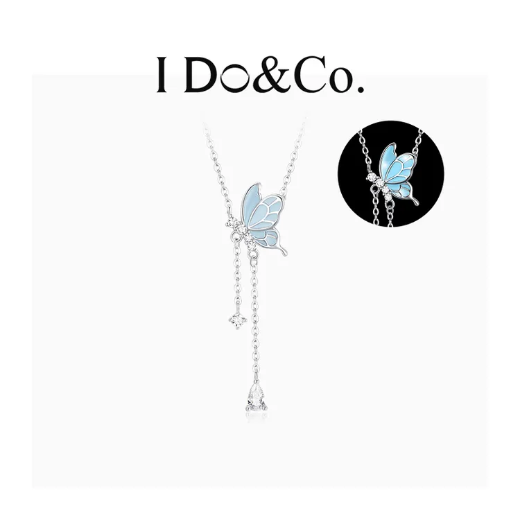 I Do&Co. 坠链均925银 蝶梦荧光项链女发光蝴蝶银饰 轻奢小众礼物