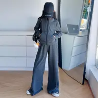 女童卫衣秋款套装2025新款儿童洋气连帽开衫中大童阔腿裤套装