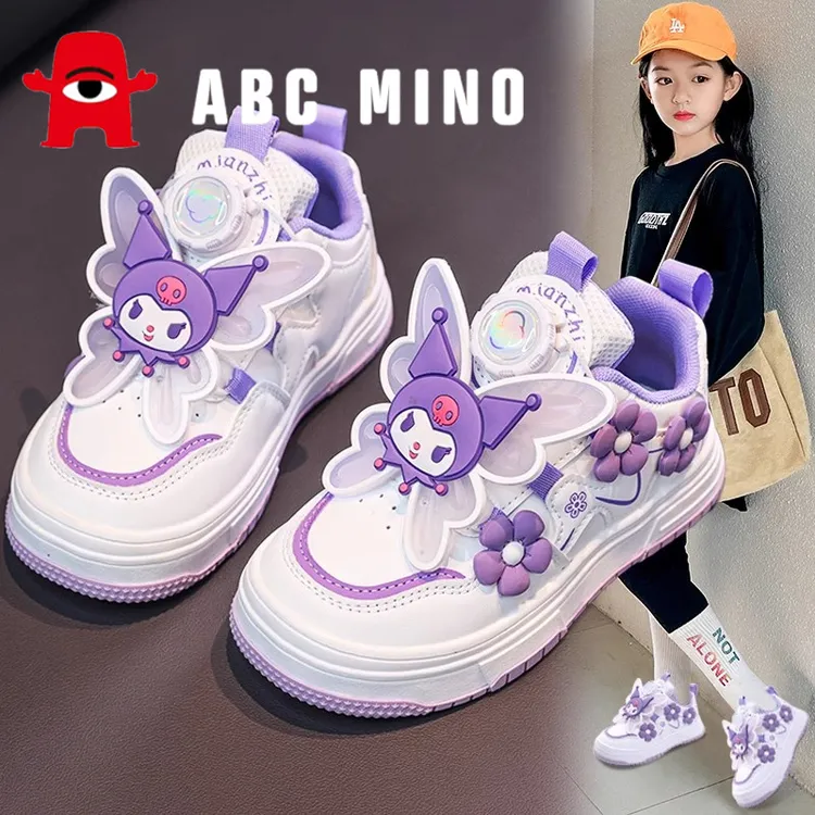 ABC MINO女童库洛米板鞋2025秋季新款可爱儿童运动鞋中大童休闲鞋