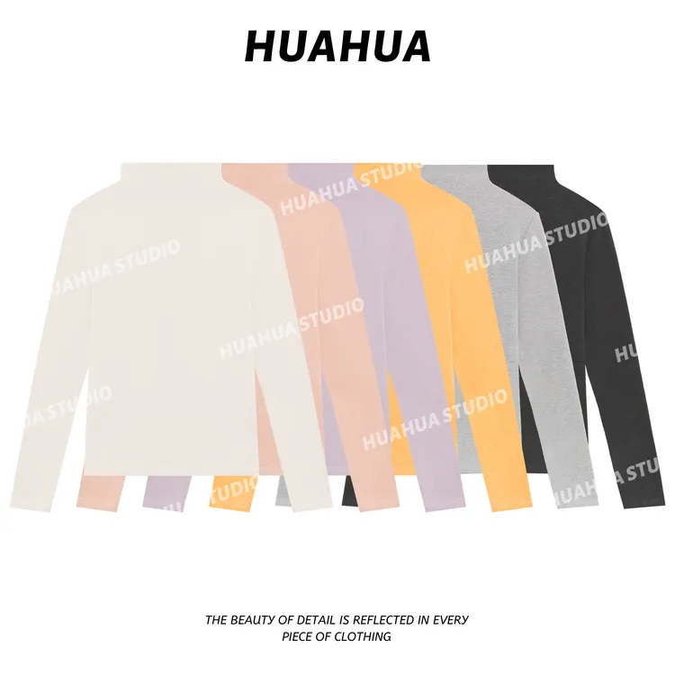 【花花】半永久内搭~韩版半高领打底衫女针织时尚温柔内搭上衣