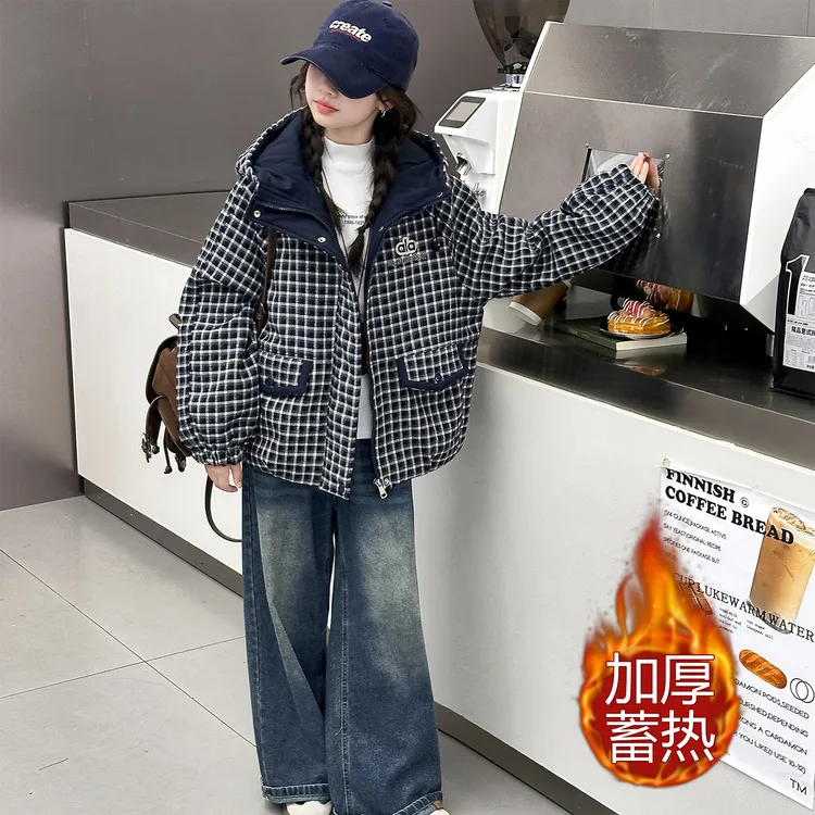 女童冬装外套2025新款儿童冬季夹棉加厚洋气超好看保暖棉衣12岁潮