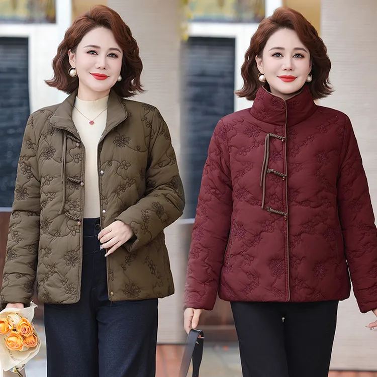 妈妈秋冬棉服外套洋气大码棉袄2025新款中老年人女装冬季短款棉衣