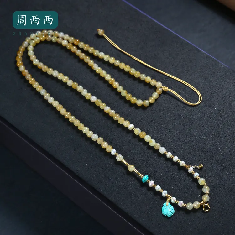 周西西精美珠宝和田玉糖玉18k万能链4mm时尚百搭多样性发货16789