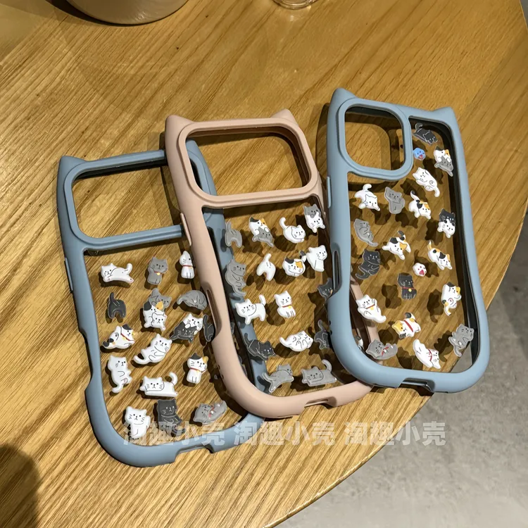 可爱猫耳朵适用于苹果17promax手机壳iPhone16防摔14/13透明12/11