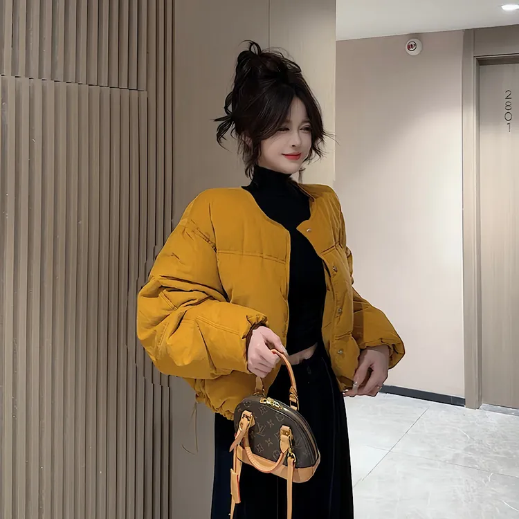 【钻石店铺优选】秋冬新款时尚百搭韩系大圆领短款羽绒服女