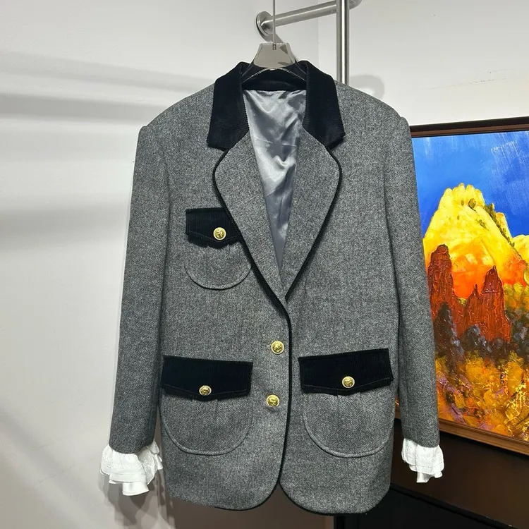 【不退换，谨慎下单】Eleven买手店原单版本撞色长款西服外套