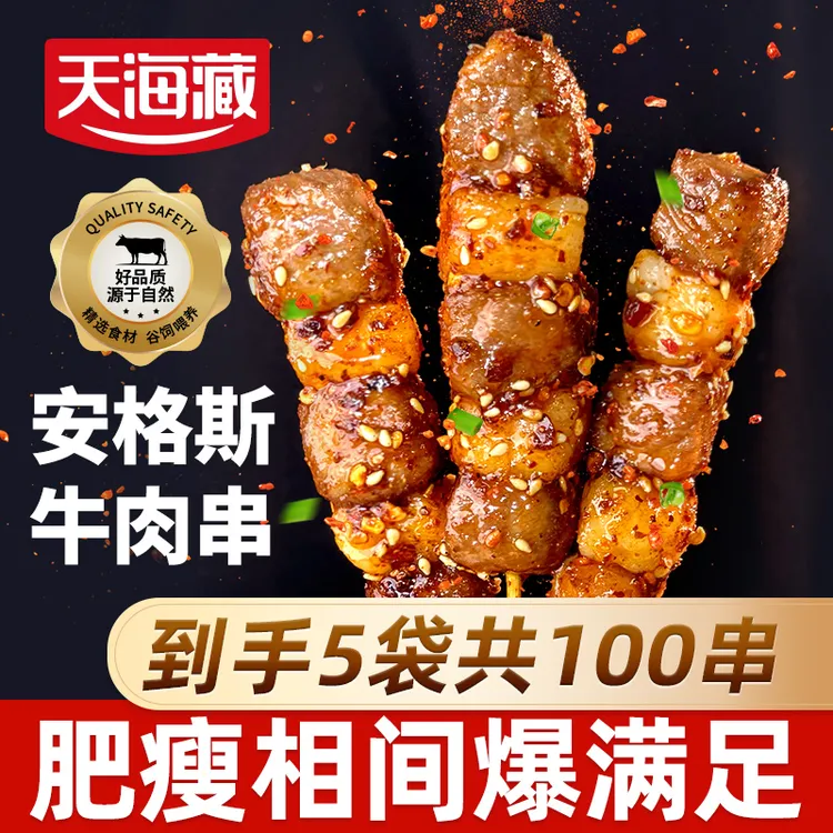 【100串】天海藏安格斯牛肉串 空气炸锅烤串露营烧烤简单易做 ZB2