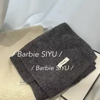 Barbie Siyu【火柴】7328秋冬高级感纯色小标保暖女士时尚围巾