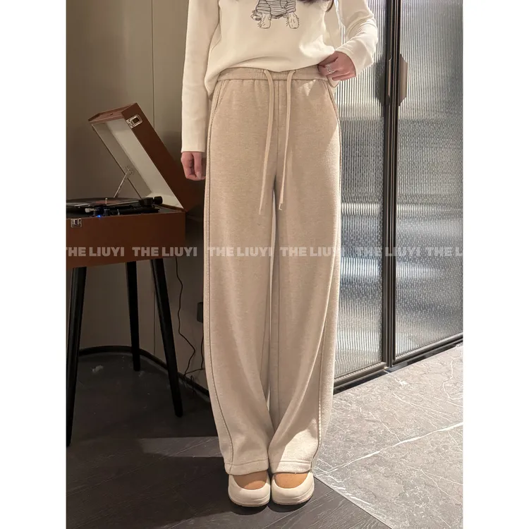 【LIUYI】曲牙裤～510g冬季醋酸羊毛混纺保暖窄版直筒裤511256