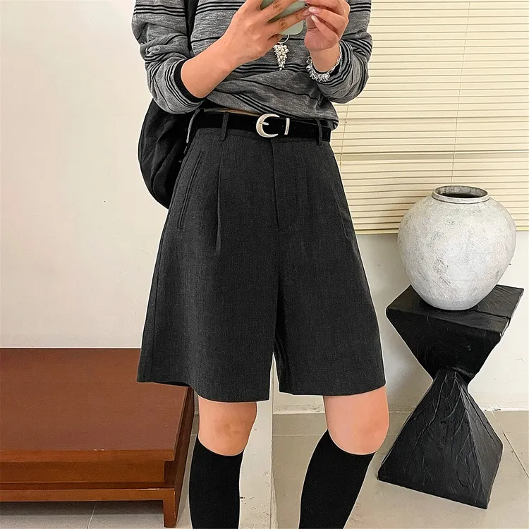 高级感西装阔腿中裤女欧洲站2025早秋新款欧货女装五分休闲短裤潮