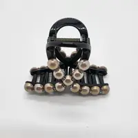 GREBUTY 6668 简约百搭发卡发饰日韩复古优雅香槟色珠珠抓夹