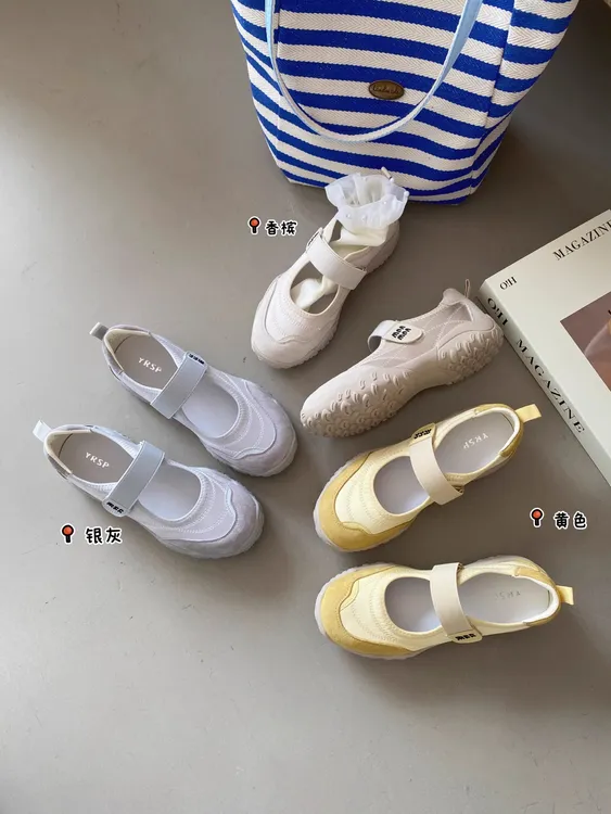 厚底运动玛丽珍鞋女内增夏季新款法式百搭魔术贴修闲鞋帆单鞋