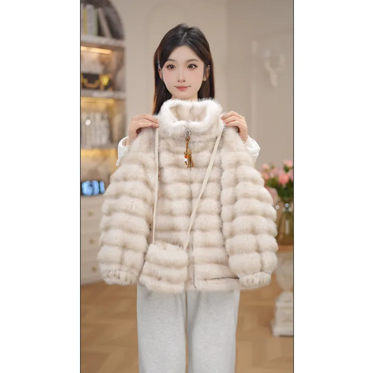 女童毛毛衣冬季2025新冬装女孩加绒加厚时髦洋气保暖外套潮Z7980