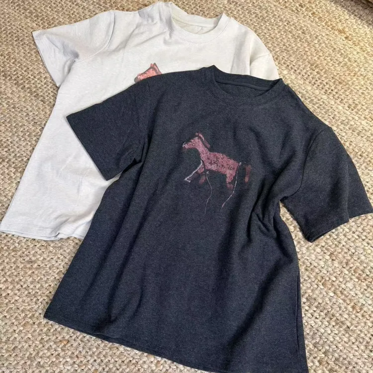 31226-短袖圆领T恤女卡通印花休闲百搭打底上衣