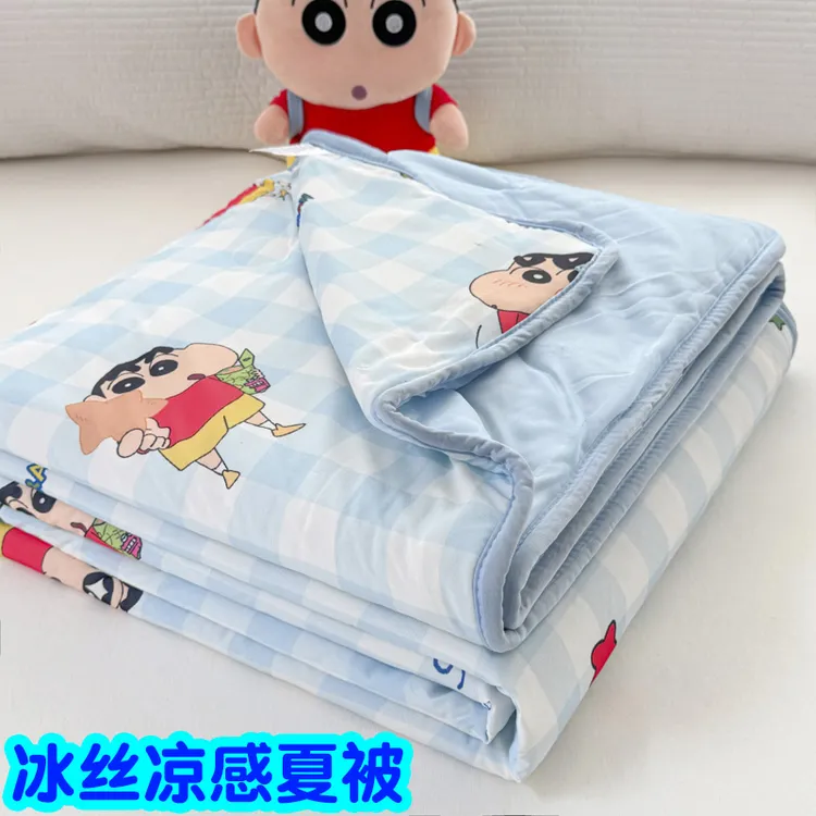 夏季蜡笔小新冰丝夏被凉感丝滑夏凉被幼儿园空调被可机洗薄款被子