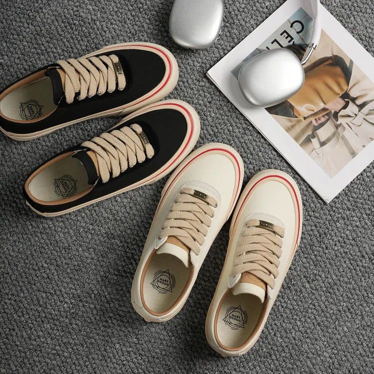 火星几何男鞋帆布鞋子男款爆款2025新款运动休闲百搭男士复古板鞋