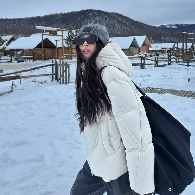 R-HER“黑标系列”科鲁达95白鹅绒显瘦保暖短款纯色鹅绒服RW5NC1288