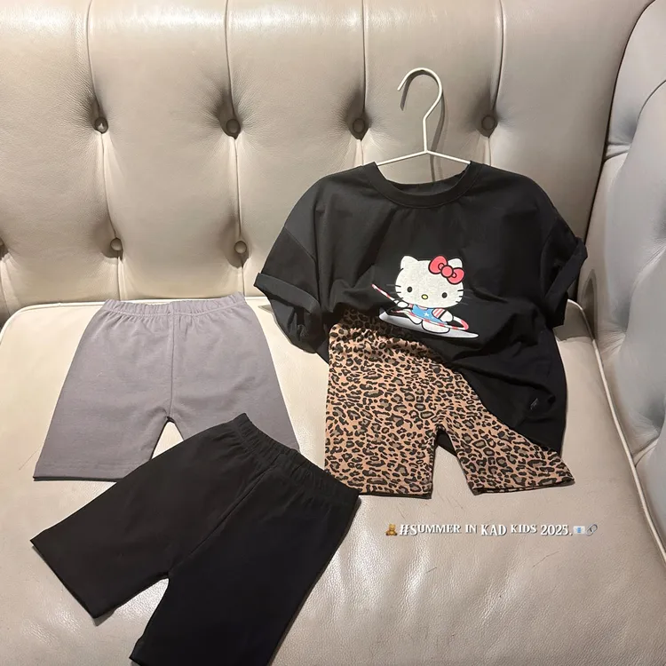 【断码清仓】 中大女童 高弹 棉针织布 骑行裤 运动 K5096