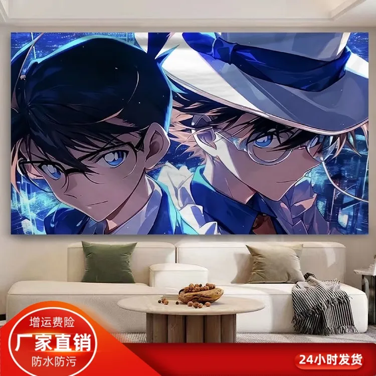 名侦探柯南怪盗基德卡通壁纸海报学生宿舍卧室背景墙墙贴自粘贴画