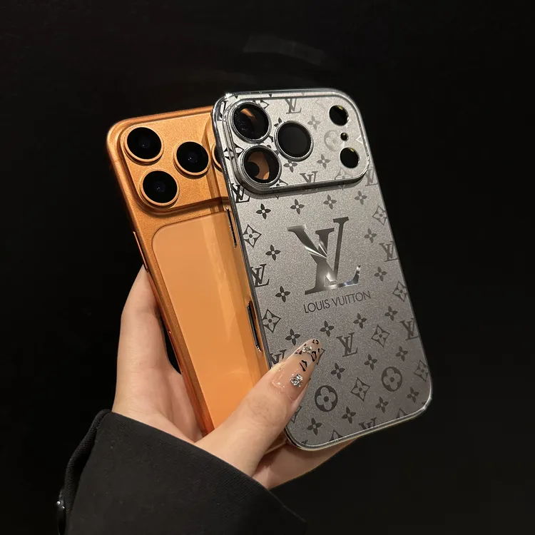 新款高级银色苹果17promax手机壳16AG磨砂15奢华老花14潮牌适用13