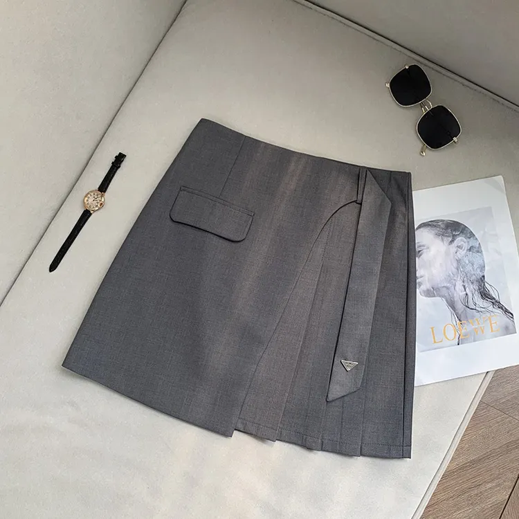 【南油子宸】夏季设计感百褶裙高腰显瘦不规则A字气质半身裙 800468