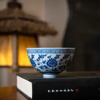 【詺兮清窑】非遗百匠·仿明缠枝莲大鸡心杯MX305/100毫升/1件