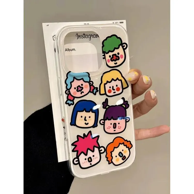 IMD韩风涂鸦插画适用iPhone16手机壳华为荣耀OPPO创意VIVO小米15