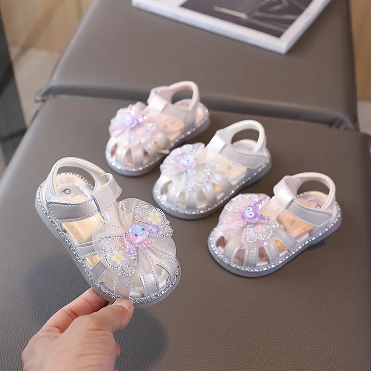 夏季女宝宝时尚包头凉鞋婴幼儿软底学步鞋防滑防踢小童公主鞋婴儿