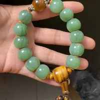 颈饰未镶嵌和田玉粉青卡16算盘珠