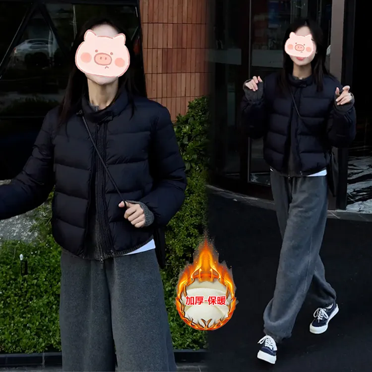 冬季大气穿搭一整套时尚百搭设计短裤棉服外套搭配加厚裤子两件套