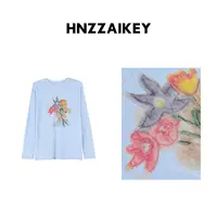 HNZZAIKEY 卡通印花长袖T恤夏季宽松防晒上衣N286C